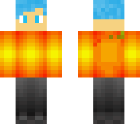 fire guy with blue hair