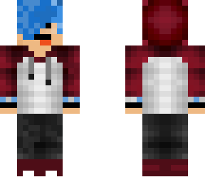 highschool kid with blue hair but derpy