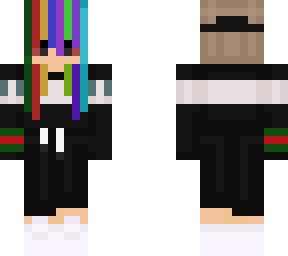 Rainbow Hair RailedLxna | Minecraft Skin