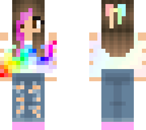 rainbow pastel hoodie girl