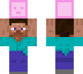 steve holding pink slime