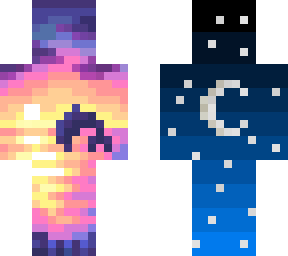 sunset and night