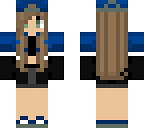 Blue Cropped Hoodie Girl | Minecraft Skin