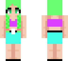 cute girl with green hair