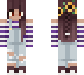 skin edit**sunflower crown and overalls