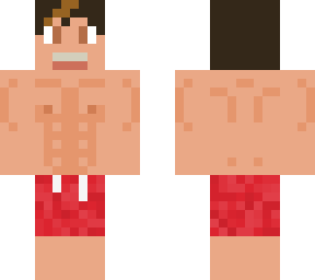 teenage male w/ red swimwear