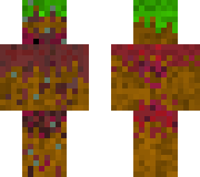 the actual grass block covered in purple chocolate