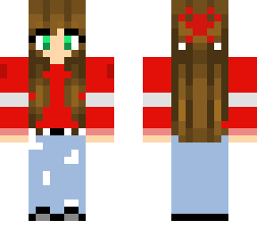 .-.brown hair red jumper girl.-.