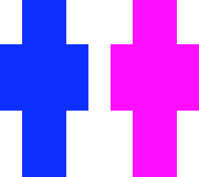 blue vs pink