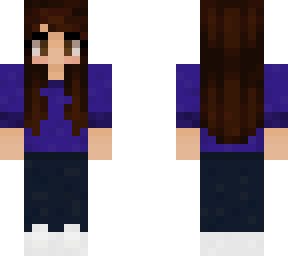 girl with indigo shirt and white sneakers