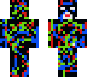 a herobrine red blue green fighter skin
