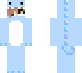 blue dinosaur masked up