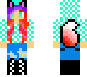 colorful wolf girl ( read description, i have a shout-out for my skin idea )