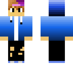 dark blue to ligth blue and purpel cap boy