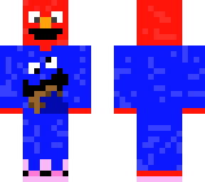 elmo in cookie monster pyjamas