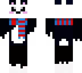 panda with red and blue scarf