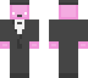 pink block with tuxedo