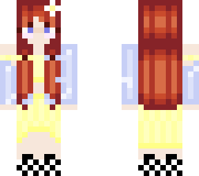 red head yellow dress