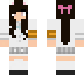 school girl with 3d cat ears  and monitor bracelet