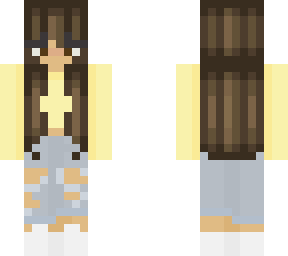 ~brown highlights yellow sweatshirt girl~