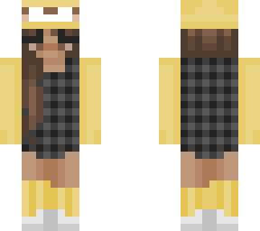 bear hat yellow sweater black plaid