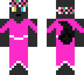 blackwolf girl floofy pink dress