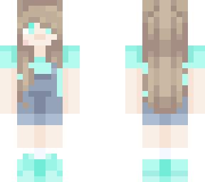 blue dungerees girl