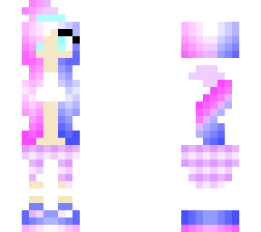 cute, pink blue rose, wolf girl
