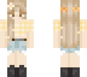 yellow plaid w/ jean shorts (reupload)