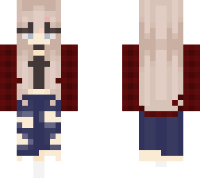 ~blonde highlights red plaid girl~