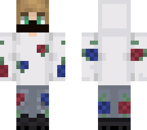white flower hoodie (mask included)