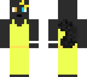 blackwolf girl floofy yellow dress