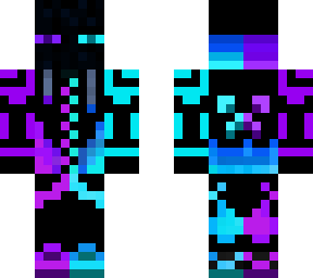 blue and purple enderman