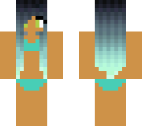 blue hair bikini girl