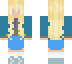 blue school girl-jacket open