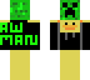 duck holding creeperhead