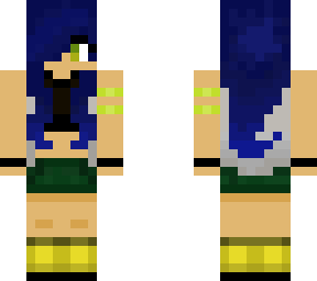 green/blue/yellow teenage girl