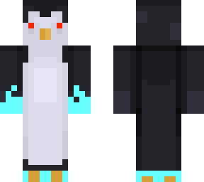 penguin teal and red eyes