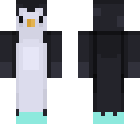 penguin with teal shoes
