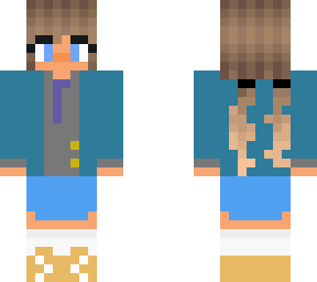 pig tail blue school uniform