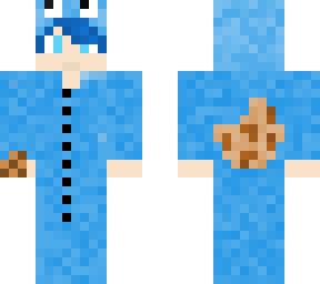 skin de chico con pijama del moustro come galletas