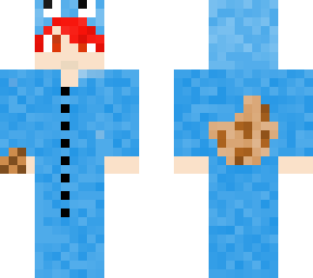 skin de chico con pijama del moustro come galletas