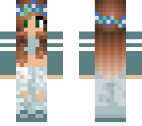 blue girl with brown hair