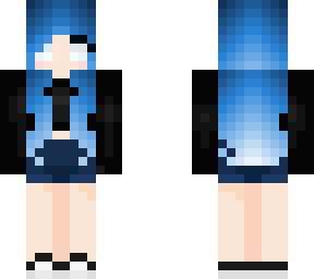 blue hair and half hoodie