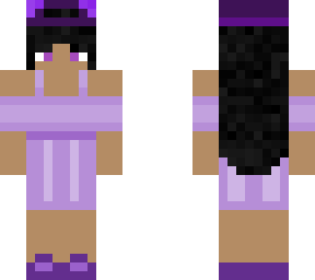 girl in purple dress with hat