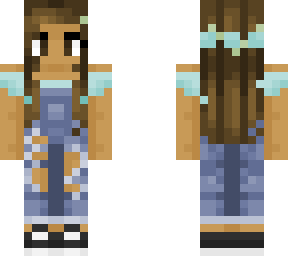 girl with teal top and overalls