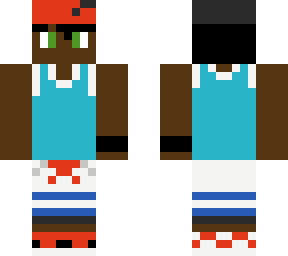 me in a pokemon ultra sun and moon trainer outfit with green eyes