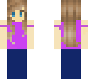 purple tank blue jeans girl