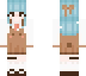 teddy bear girl but with blue hair