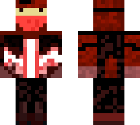 cool red ninja with hoodie and mask